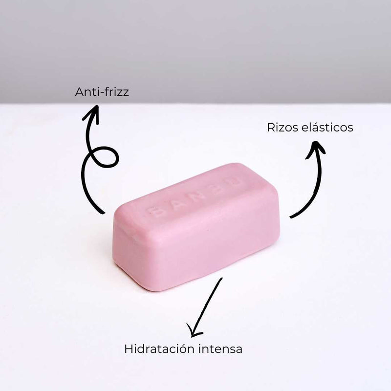 Acondicionador sólido pelo rizado 3 en 1 con brillo