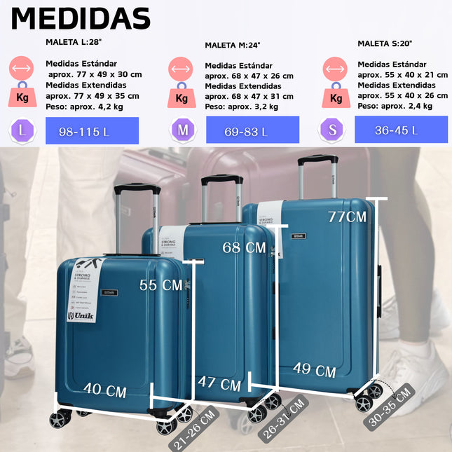 Juego De Maletas (L+M+S)-Kappa GraceModelo RigidaLuggage & Bags > Suitcases > Suitcase Travel Sets