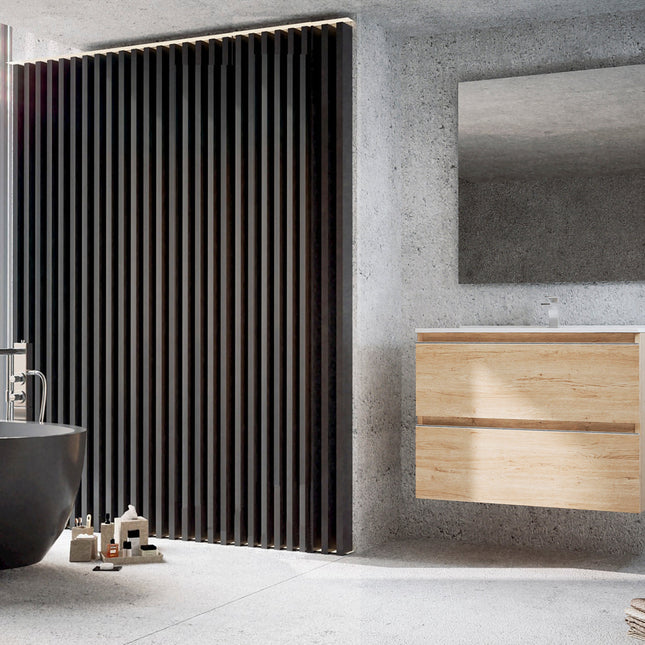 Mueble de baño bambú con lavabo y espejo | completo | 3_BP