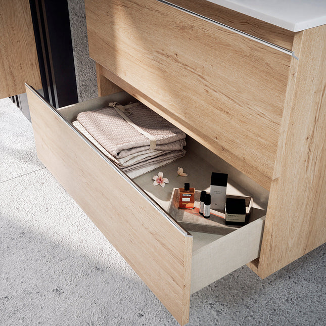 Mueble de baño bambú con lavabo y espejo | completo | 3_BP