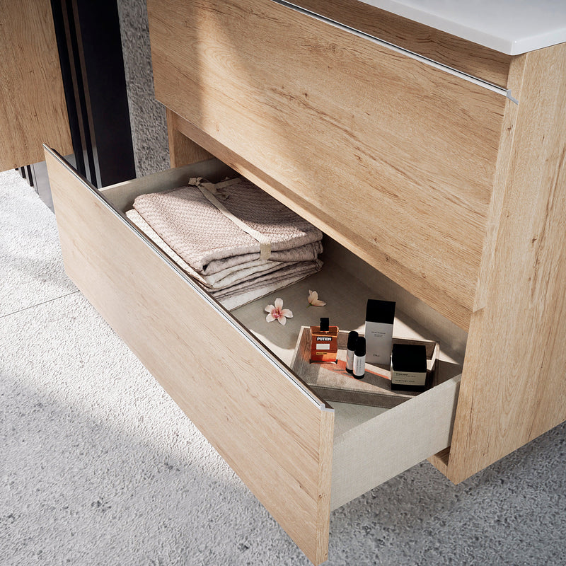 Mueble de baño bambú con lavabo y espejo | completo | 3_BP