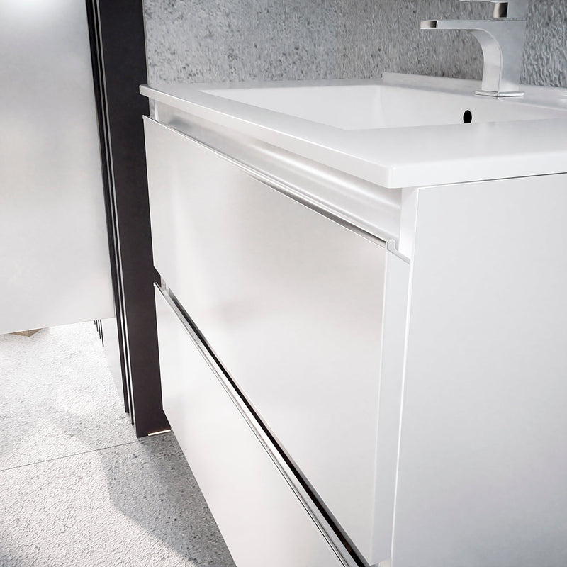 Mueble de baño suspendido con lavabo de encimera 2 cajones | 3_BP