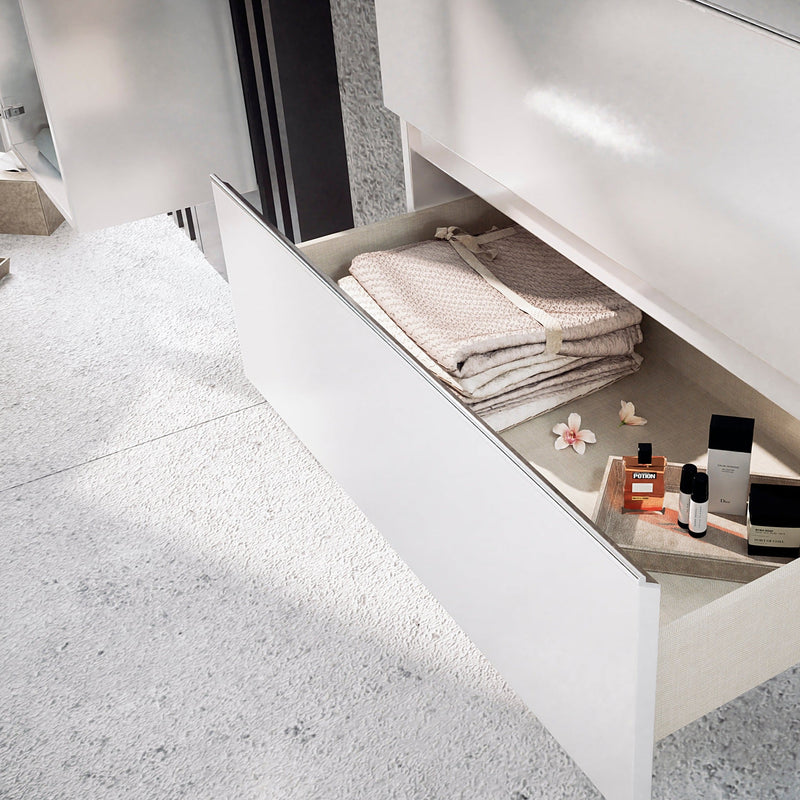 Mueble de baño 3 cajones blanco brillo tiradores cromados | 3_BP