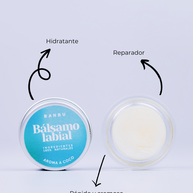 Bálsamo labial coco hidratante ecológico de uso diario