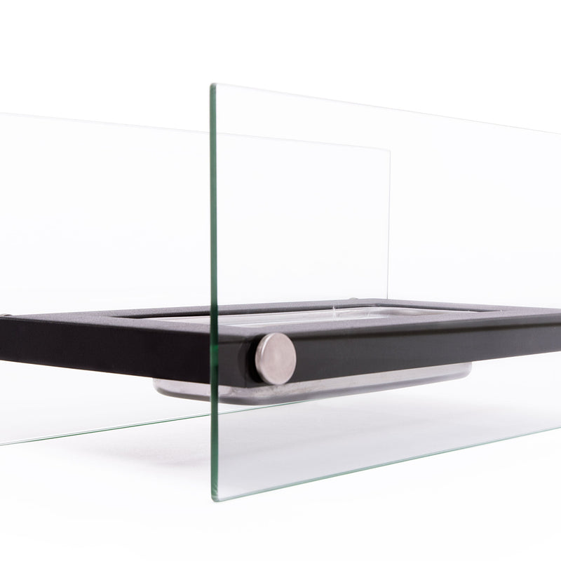 Chimenea de etanol de sobremesa de 1000W en metal y cristal templado