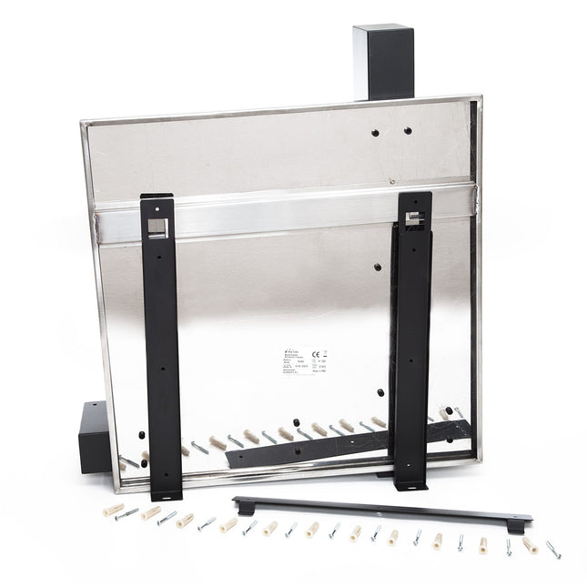 Chimenea de etanol mural en acero inoxidable negro