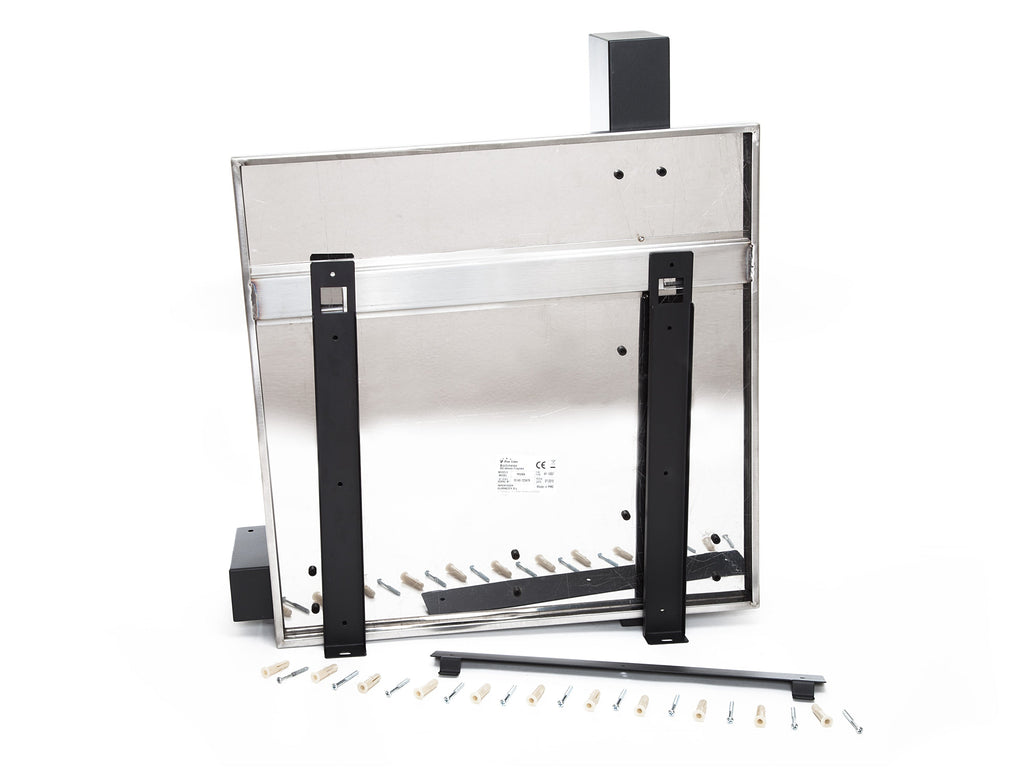 Versatile black stainless steel wall-mounted ethanol fireplace