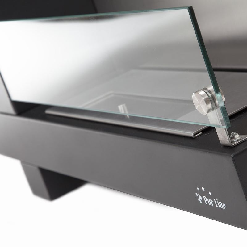 Chimenea de etanol mural en acero inoxidable negro