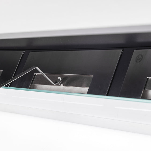 Chimenea de etanol de suelo, 6000W, diseño encastrable, grandes dimensiones y 3 quemadoresBiochimeneas