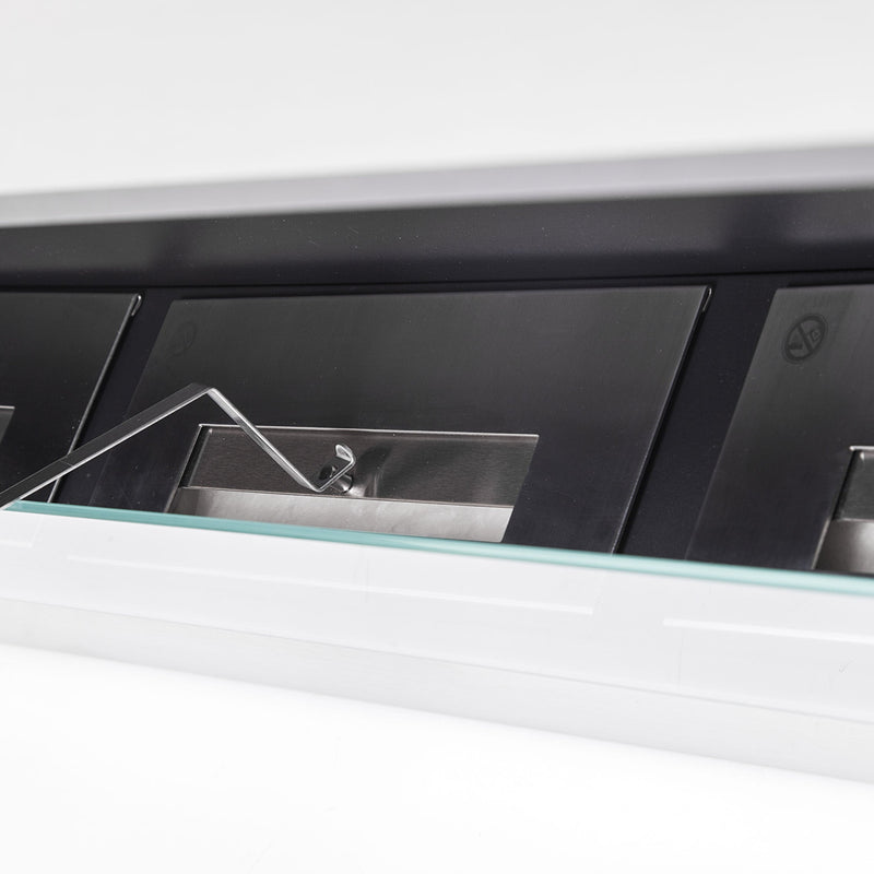 Chimenea de etanol de suelo, 6000W, diseño encastrable, grandes dimensiones y 3 quemadoresBiochimeneas