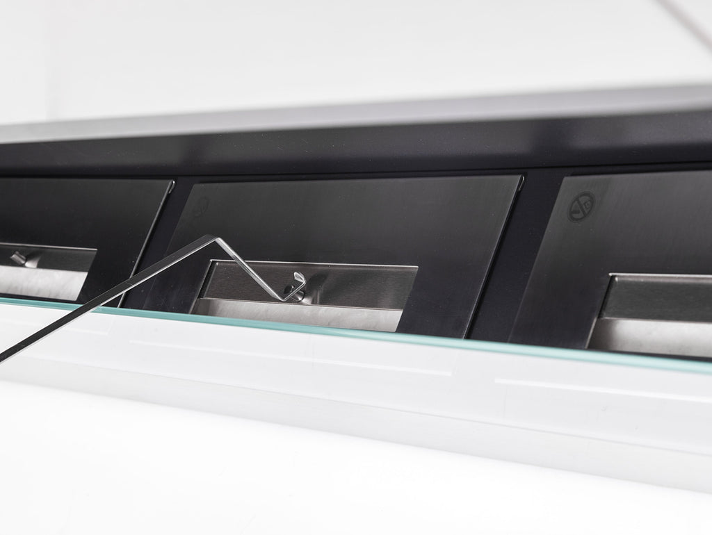 Built-in floor-standing ethanol fireplace with 3 burners