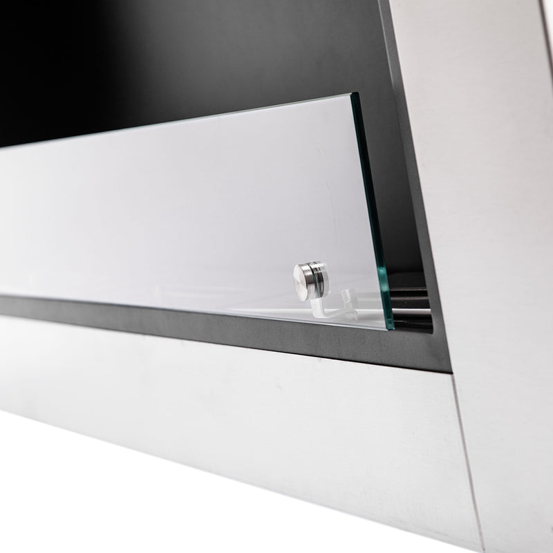 Chimenea de etanol de suelo, 6000W, diseño encastrable, grandes dimensiones y 3 quemadoresBiochimeneas