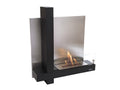 Versatile black stainless steel wall-mounted ethanol fireplace