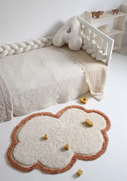Cloud-shaped cotton children's rug | Caramel brown