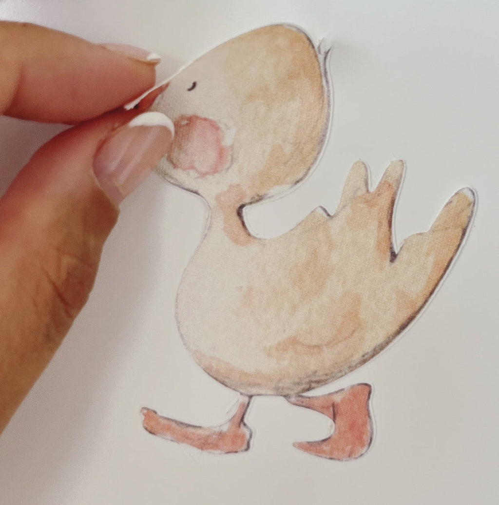 Vinilo decorativo infantil patitos | pintados a mano