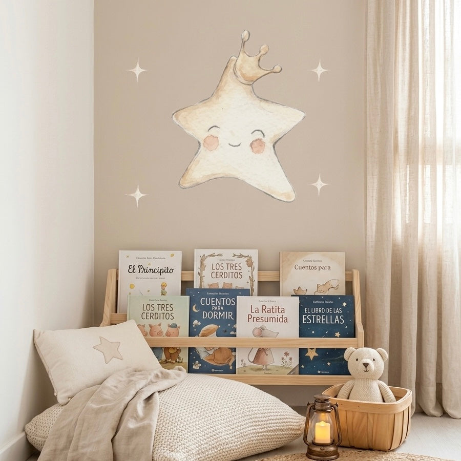 Estrela de vinil infantil pequena STAR 80x80cm | decoração de canto