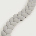 Cotton crib bumper braid, 210 cm | grey and safe