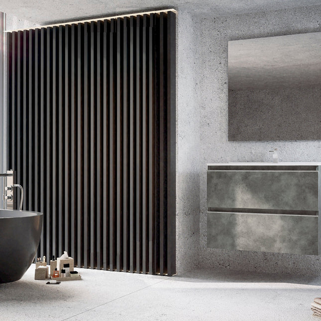 Mueble de baño cemento con lavabo y espejo incluido | 3_BP