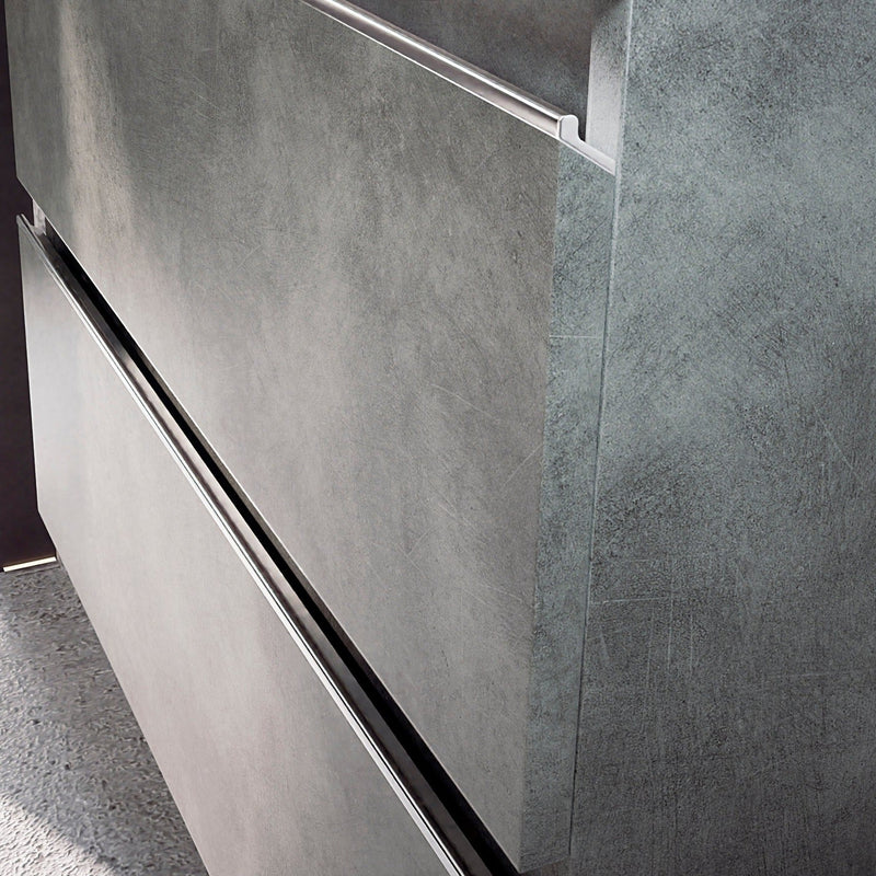 Mueble de baño sin lavabo cemento suspendido 2 cajones | 3_BP