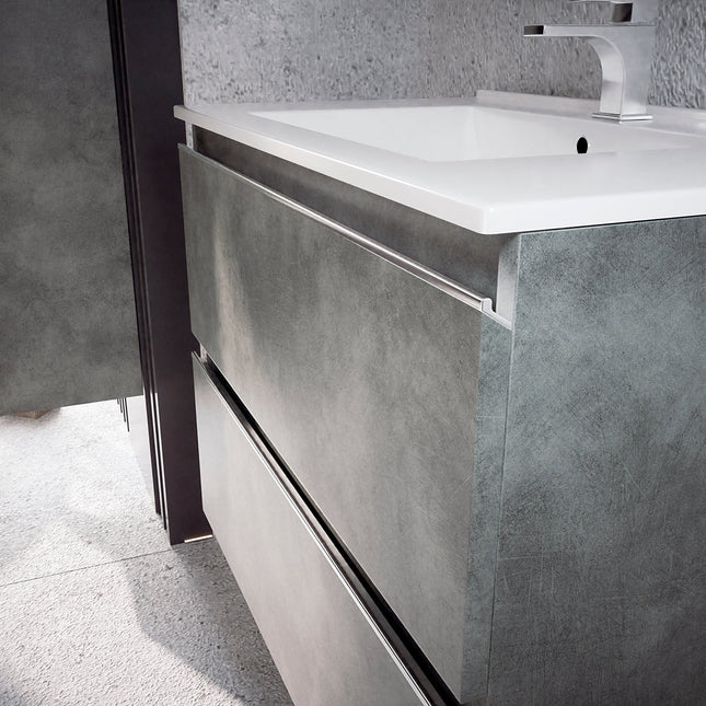 Mueble de baño cemento con lavabo y espejo incluido | 3_BP