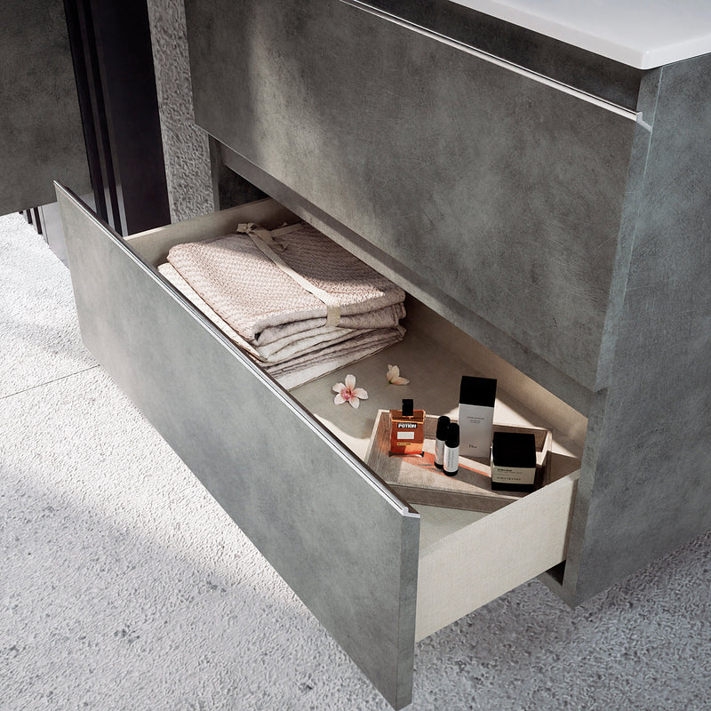 Mueble de baño cemento con lavabo y espejo incluido | 3_BP