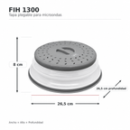Tapa plegable para microondas con cesta de drenaje