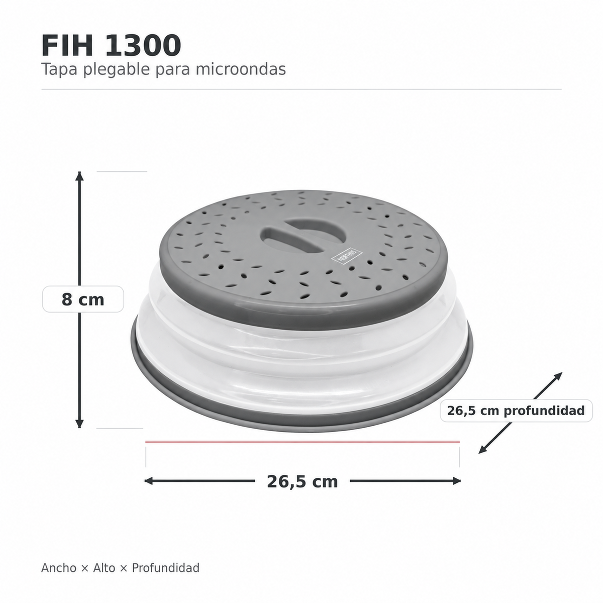 Tapa plegable para microondas con cesta de drenaje