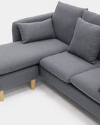 Sofá chaiselongue gris 3 plazas | confort en sala moderna