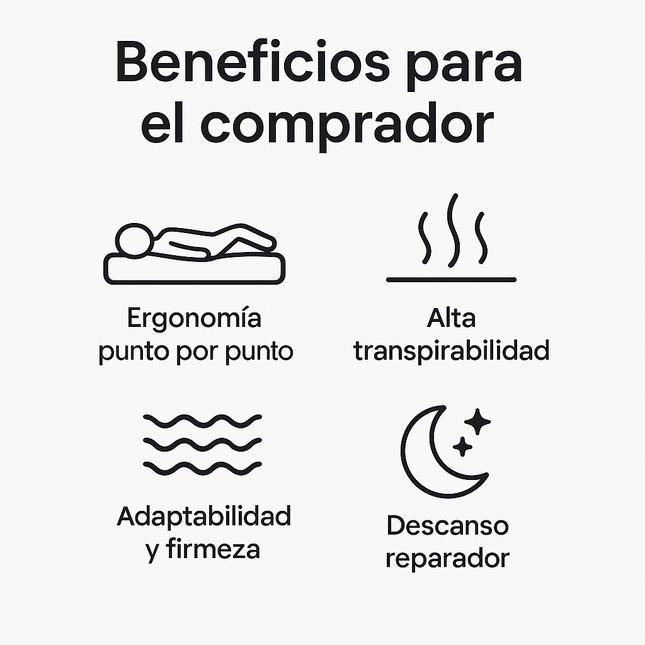 Colchón espuma de alta densidad con viscoelástica firmeColchonesFurniture > Beds & Accessories > Mattresses > Innerspring Mattresses