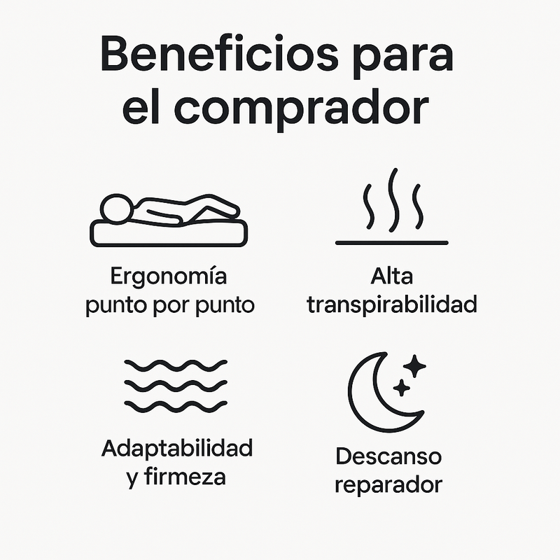 Colchón espuma de alta densidad con viscoelástica firmeColchonesFurniture > Beds & Accessories > Mattresses > Innerspring Mattresses