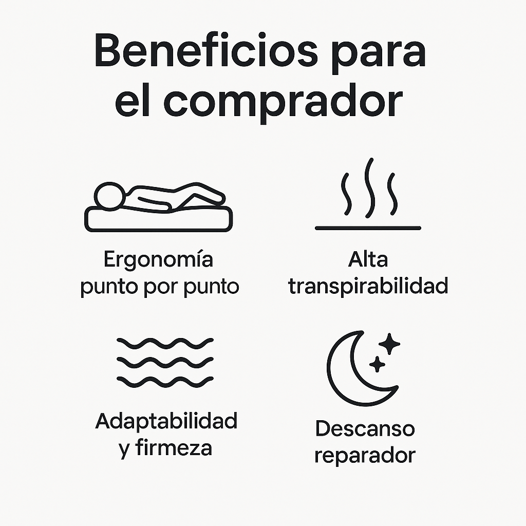 Colchón espuma de alta densidad con viscoelástica firmeColchonesFurniture > Beds & Accessories > Mattresses > Innerspring Mattresses