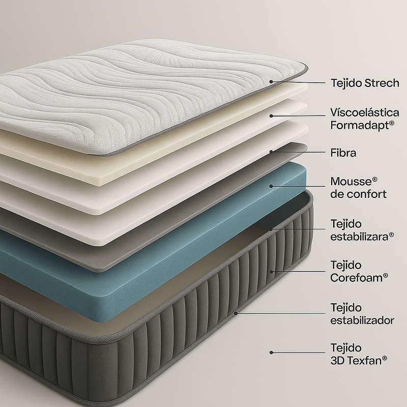Colchón espuma de alta densidad con viscoelástica firmeColchonesFurniture > Beds & Accessories > Mattresses > Innerspring Mattresses