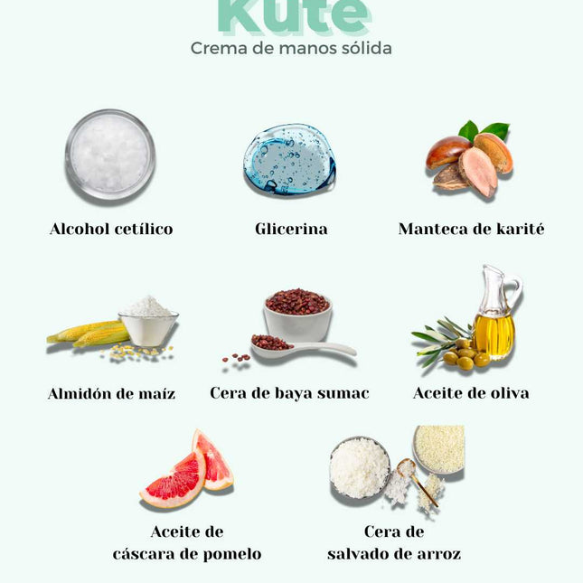 Crema de manos sólida hidratante ecológica para piel seca