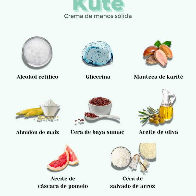 Crema de manos sólida hidratante ecológica para piel seca