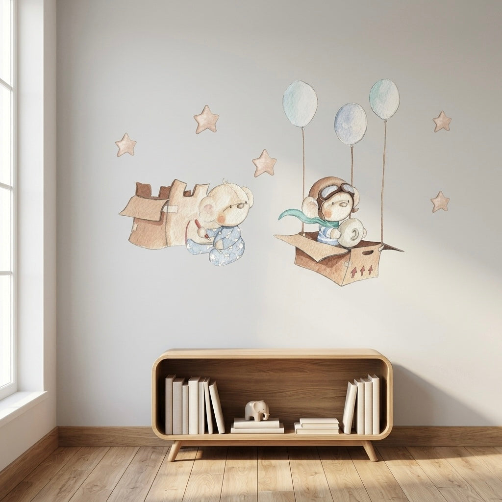 Vinilo decorativo infantil | dibujos pintados a mano