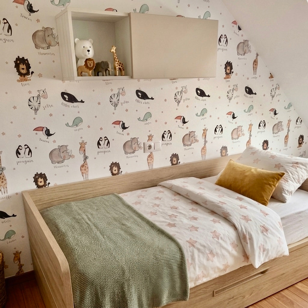Papel pintado infantil con motivos de animales | Mágicos