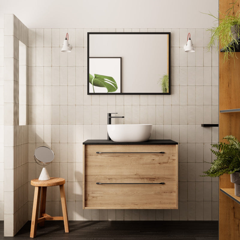 Conjunto mueble de baño completo con encimera roble Ostippo | 3_BP