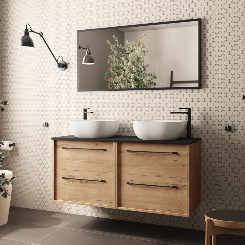 Conjunto mueble de baño completo 120 cm roble Ostippo Ebony | 3_BP