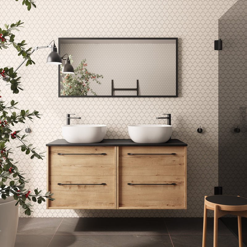 Conjunto mueble de baño completo 120 cm roble Ostippo Ebony | 3_BP