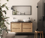 Conjunto mueble de baño completo 120 cm roble Ostippo Ebony | 3_BP