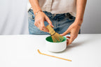 Matcha Tea Set 3 Pieces – Ceramic Bowl, 72-Prong Bamboo Whisk and Scoop
