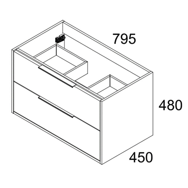 Conjunto de mueble de baño completo 80 cm blanco moderno | 3_BP