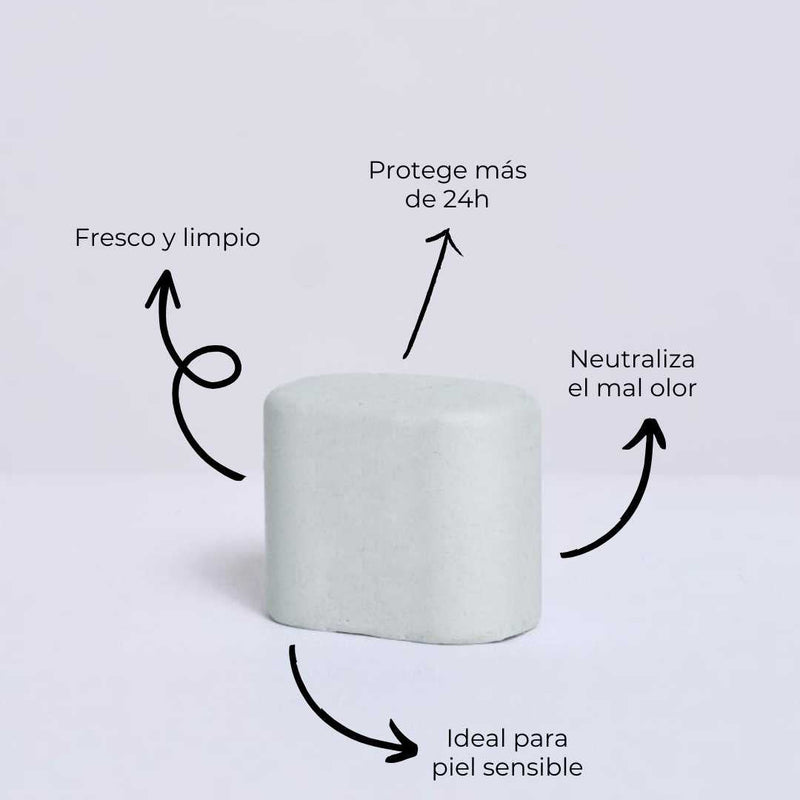 Desodorante sólido para piel sensible uso diario | ecológico