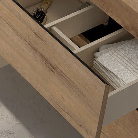 Mueble de baño 3 cajones roble Ostippo con patas a suelo | 3_BP