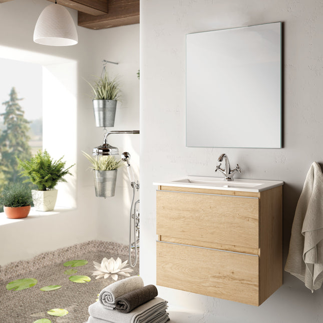 Mueble de baño bambú con lavabo y espejo | completo | 3_BP