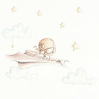Children's decorative vinyl with a paper airplane design