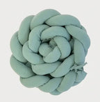 210cm Cotton Braided Crib Bumper for Babies | Mint