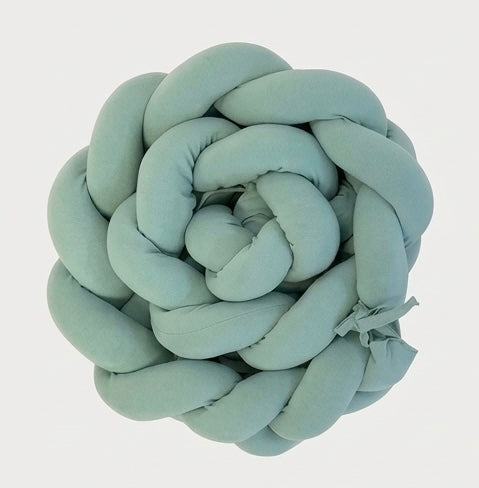 Cotton crib bumper braid, 210 cm, mint color