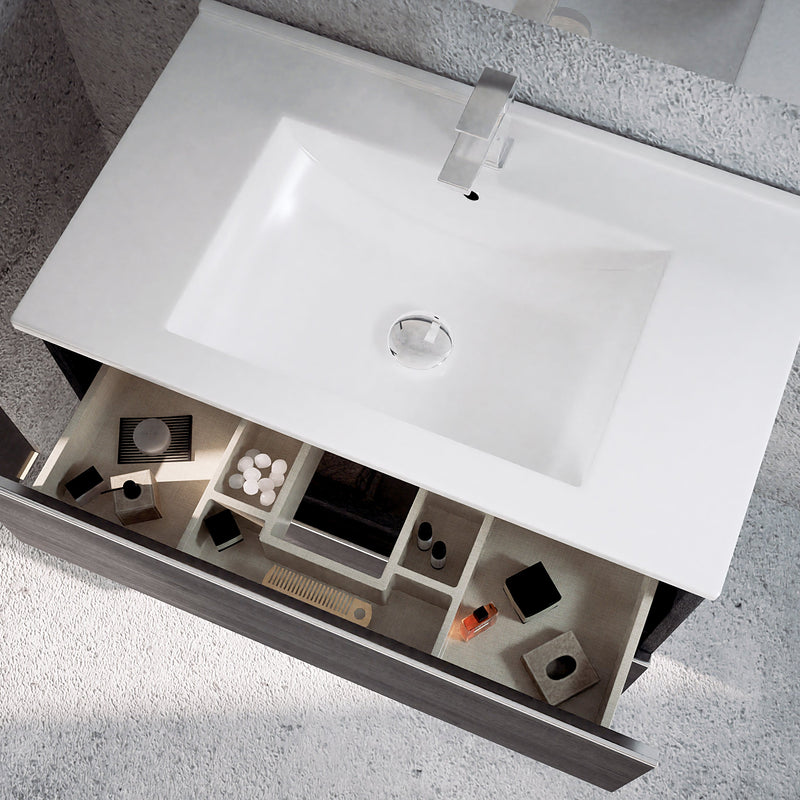 Conjunto completo de mueble de baño con lavabo | ebony | 3_BP