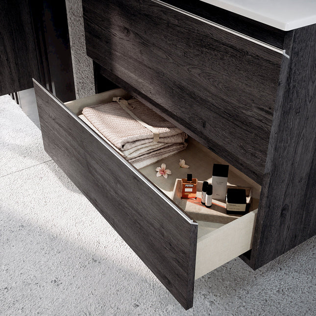 Conjunto completo de mueble de baño con lavabo | ebony | 3_BP